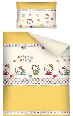 Komplet pościeli HELLO KITTY 12 ŻÓŁTE SERCA 10096