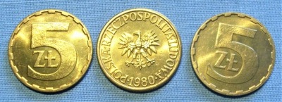 5 złotych 1980 stan menniczy mennicza