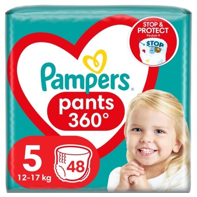 Pieluchomajtki PAMPERS Pants 5 dla dzieci jumbo (12 -17kg) 48 szt