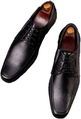 Czarne eleganckie męskie buty mokasyny 44