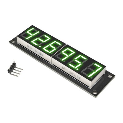 Wyświetlacz 6-cyfrowy LED TM1637 76x19mm Zielony 0.56' Arduino