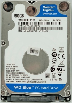 Dysk HDD WD Blue 2,5'' SATA III 500GB WD5000LPCX