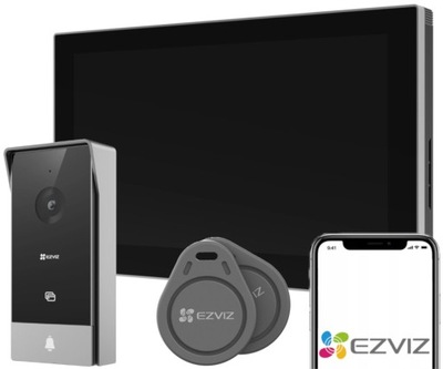 WIDEODOMOFON DOMFON WIFI EZVIZ HP5 ekran 7" 2-ŻYŁOWY 2 x karta zbliżeniowa