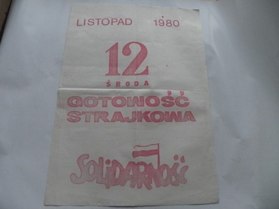 PLAKAT 1980 SOLIDARNOŚC GOTOWOŚĆ STRAJKOWA