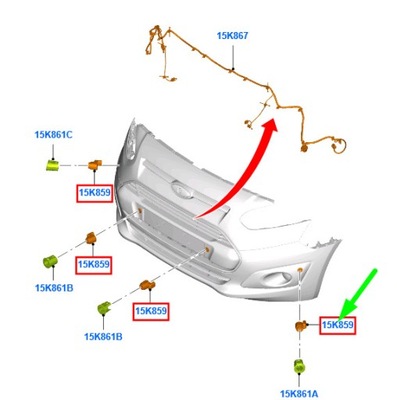 Ford tourneo connect mk2 передняя часть парковочный датчик 2026524 original фото №1