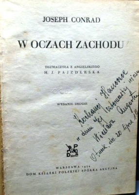 CONRAD, Joseph - W oczach ZACHODU [1934]