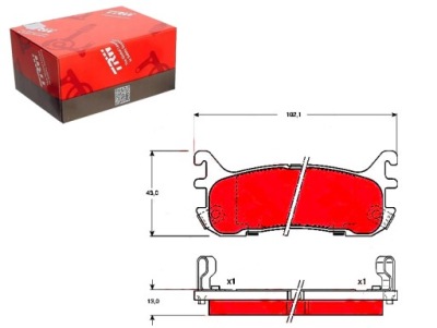 Тормозные колодки тормозные mazda задняя 323 89-98 mx5 94- trw фото №1