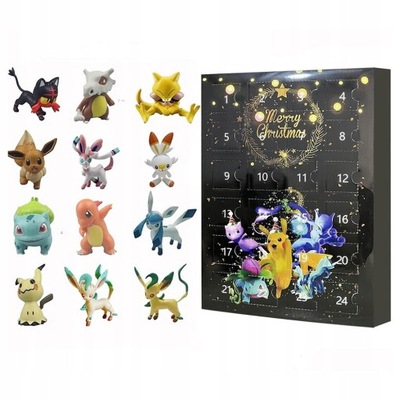 KALENDARZ ADWENTOWY Z POKEMON FIGURKAMI 24 SZT LALKA PREZENT ŚWIĄTECZNY