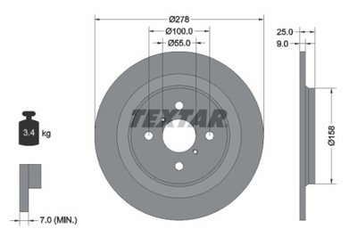 DISCO DE FRENADO TEXTAR 92161900  