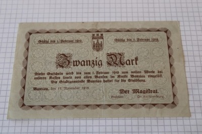 Notgeld - BOLESŁAWIEC 20 marek - 1919