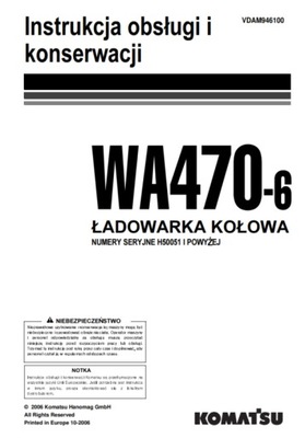 KOMATSU WA470-6 MANUAL MANTENIMIENTO DTR  