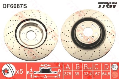 TRW DISCOS DE FRENADO 2 PIEZAS PARTE DELANTERA MERCEDES GL X166 GLE C292 GLE W166  