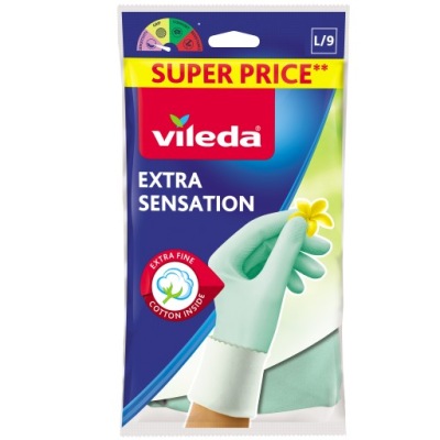 Vileda Rękawice Gumowe Extra Sensation Rozmiar L