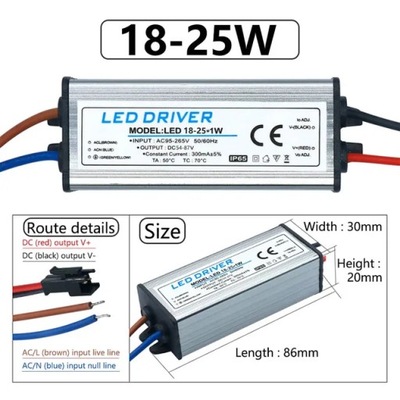 БЛОК УПРАВЛЕНИЯ LED (СВЕТОДИОД ) 1-3W 4-7W 8-12W 12-18W 18-25W 25-36W АДАПТЕР AC85V-265V