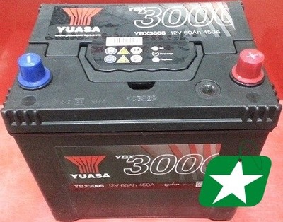 YUASA YBX3005 АКУМУЛЯТОР 60AH 450A P+