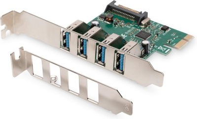 DIGITUS Karta IO - PCIe - karta interfejsu USB 3.0-4-portowe USB Typ-A