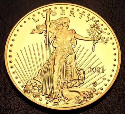 25 Dolarów 2021,1/2 Uncji złota , American Gold Eagle, USA ,pozłacana kopia