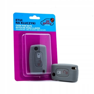 Чехол силиконовый na ключ citroen peugeot серые фото №1