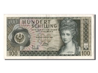 Banknot, Austria, 100 Schilling, 1969, 1969-01-02,