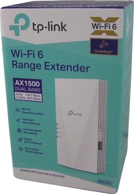 WZMACNIACZ SYGNAŁU Wi-Fi TP-LINK RE500X AX1500 Wi-Fi 6 1500 Mb/s