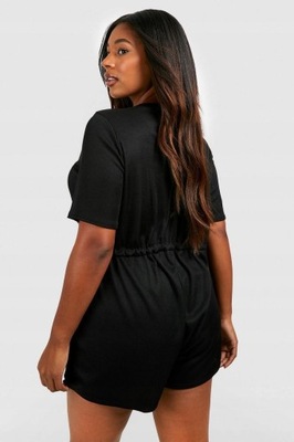 KOMBINEZON ŚCIĄGACZ PLUS SIZE 7XL CC53114 *BOOHOO KRÓTKI CZARNY