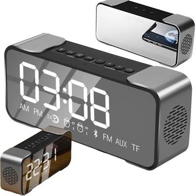 GŁOŚNIK LED BIURKOWY ALARM FM RADIOBUDZIK BLUETOOTH