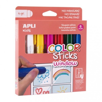 Apli Kids: farby do malowania po szkle 6 kolorów