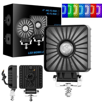 LAMPA ROBOCZA RGB HALOGEN 18W 9V 30V LEDOWA IP67