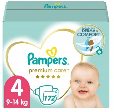 Pampers Premium Care rozmiar 4 (9-14 kg) 172 szt.