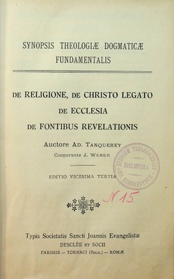 Synopsis theologiae dogmaticae 1930 r