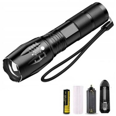 Latarka taktyczna mocna LED B36 Zoom akumulator