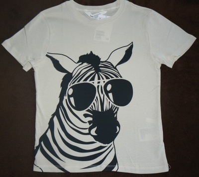 H&M t-shirt zebra r. 122/128