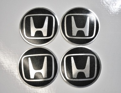 4X HONDA 63MM LOGO ALIUMININIAI LIPDUKAI NALEPKI NA GAUBTAS DANGTELIS RATLANKIO 63 