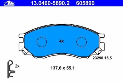Тормозные колодки перед mitsubishi l200, l300, space gear фото №1