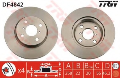 DISCO DE FRENADO PARTE DELANTERA TOYOTA YARIS 2006-  