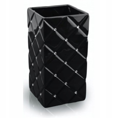 Czarny wazon doniczka 14 x 26 cm