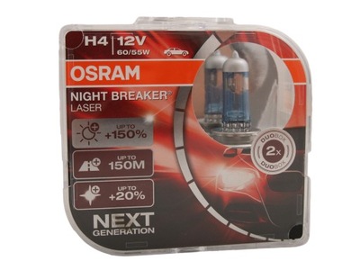 ŻAROWKA 2x OSRAM H4 Night Breaker Laser +150% Next