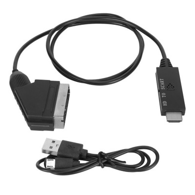 PRZENOŚNY KONWERTER HDMI NA SCART CZARNY