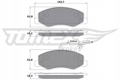 КОЛОДКИ ГАЛЬМІВНИЙ OPEL MOVANO 10- ЗАД Z ДАТЧИК 1649/TOM