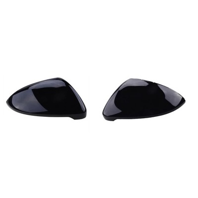 REARVIEW MIRROR COVER WING SIDE MIRROR CAPS GLOSSY BLACK FIT PARA VW ~52551  
