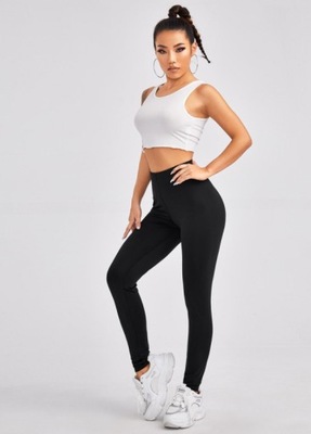 SHEIN LEGGINSY CZARNE ELASTYCZNE DAMSKIE 44XXL AAA