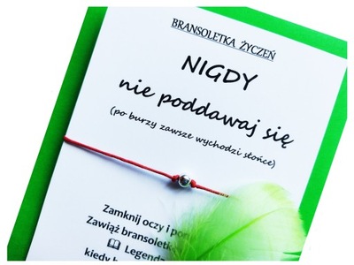 Bransoletka ŻYCZEŃ Nigdy nie poddawaj się 086