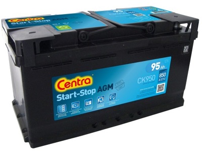 АККУМУЛЯТОР CENTRA CK950 AGM 95AH/850A 12V P+