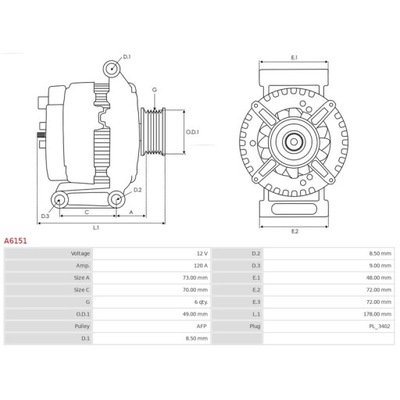 ALTERNADOR AS-PL A6151  