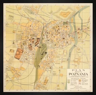 Stary plan miasta Poznań 1929r