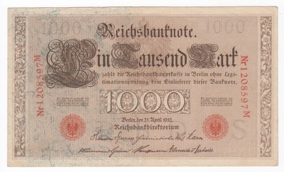 1.Niemcy 1000 marek 1910, st. 2
