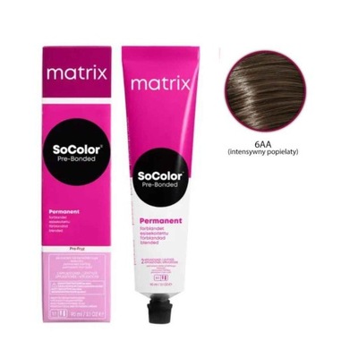 Matrix SoColorBeauty 6AA Średni Blond Intensywny Popielaty
