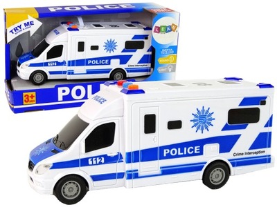 Radiowóz Samochód Auto Wóz Policyjny Napęd Frykcyjny Światło Dźwięki