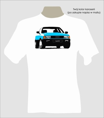 KOSZULKA T-SHIRT CON NADRUKIEM PARA FANA AUDI 80 B3 COMPLETO COLOR  