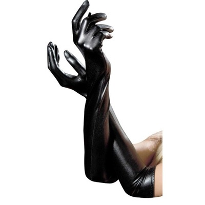 Rękawice rękawiczki lateksowe skóra fetysz czarne